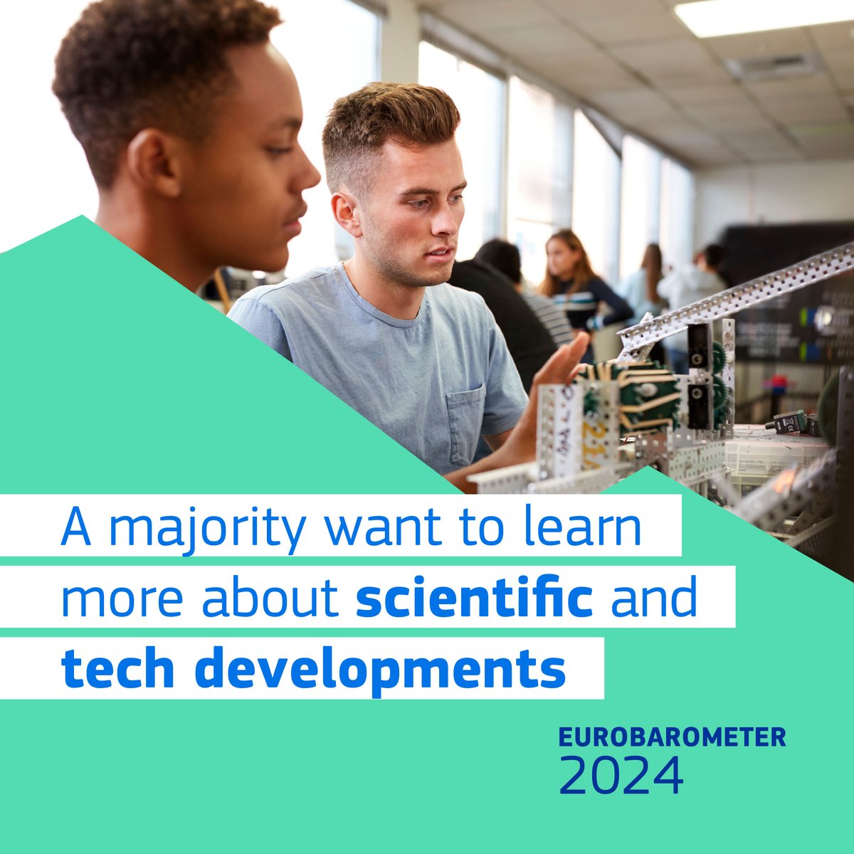 DigitalEU's tweet photo. 🧪 Did you know that more than 8 out of 10 European citizens believe that technology and science positively affect our lives?

Recent @EurobarometerEU findings reveal interesting information about Europeans and their approach to science and tech.

Learn more 👇