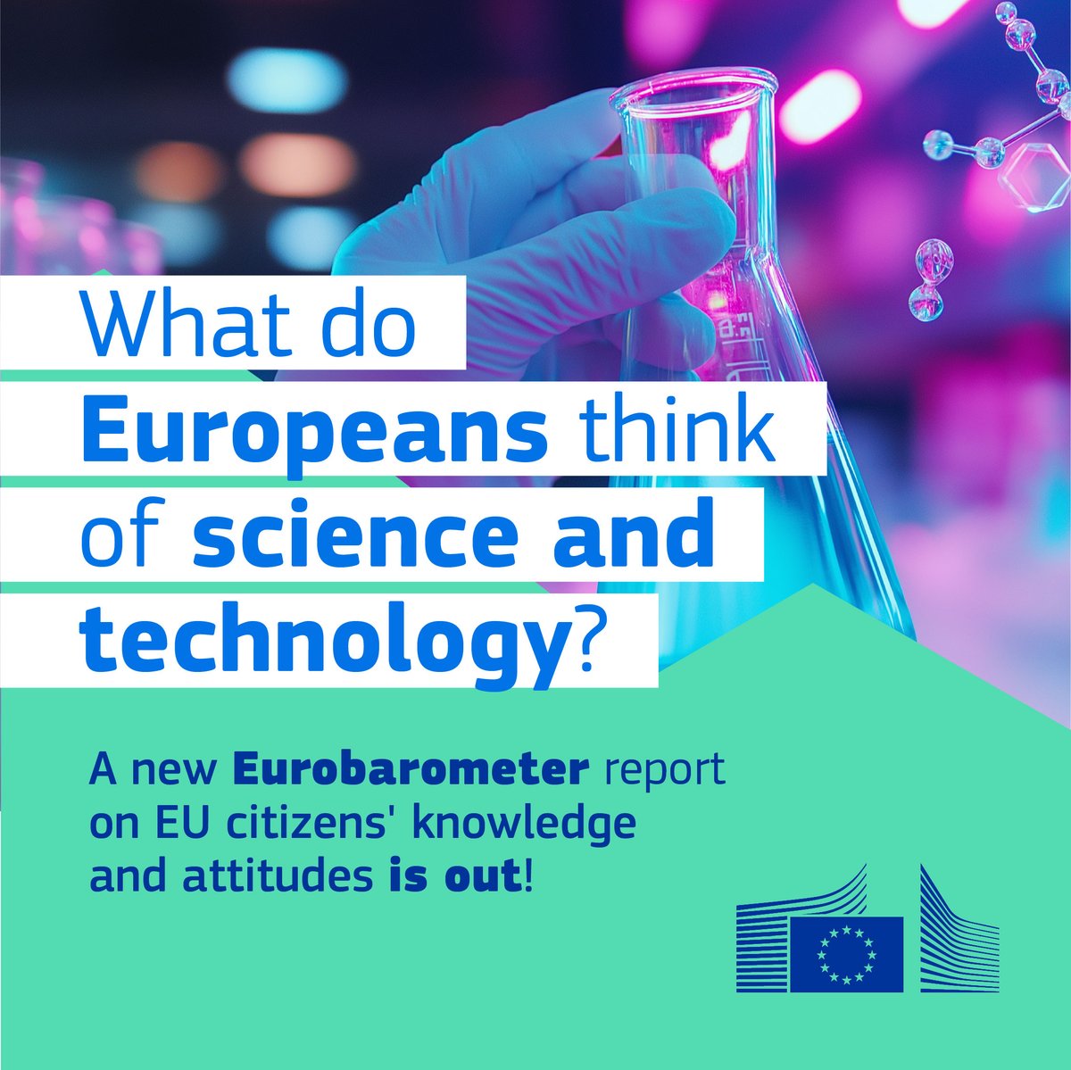 DigitalEU's tweet photo. 🧪 Did you know that more than 8 out of 10 European citizens believe that technology and science positively affect our lives?

Recent @EurobarometerEU findings reveal interesting information about Europeans and their approach to science and tech.

Learn more 👇