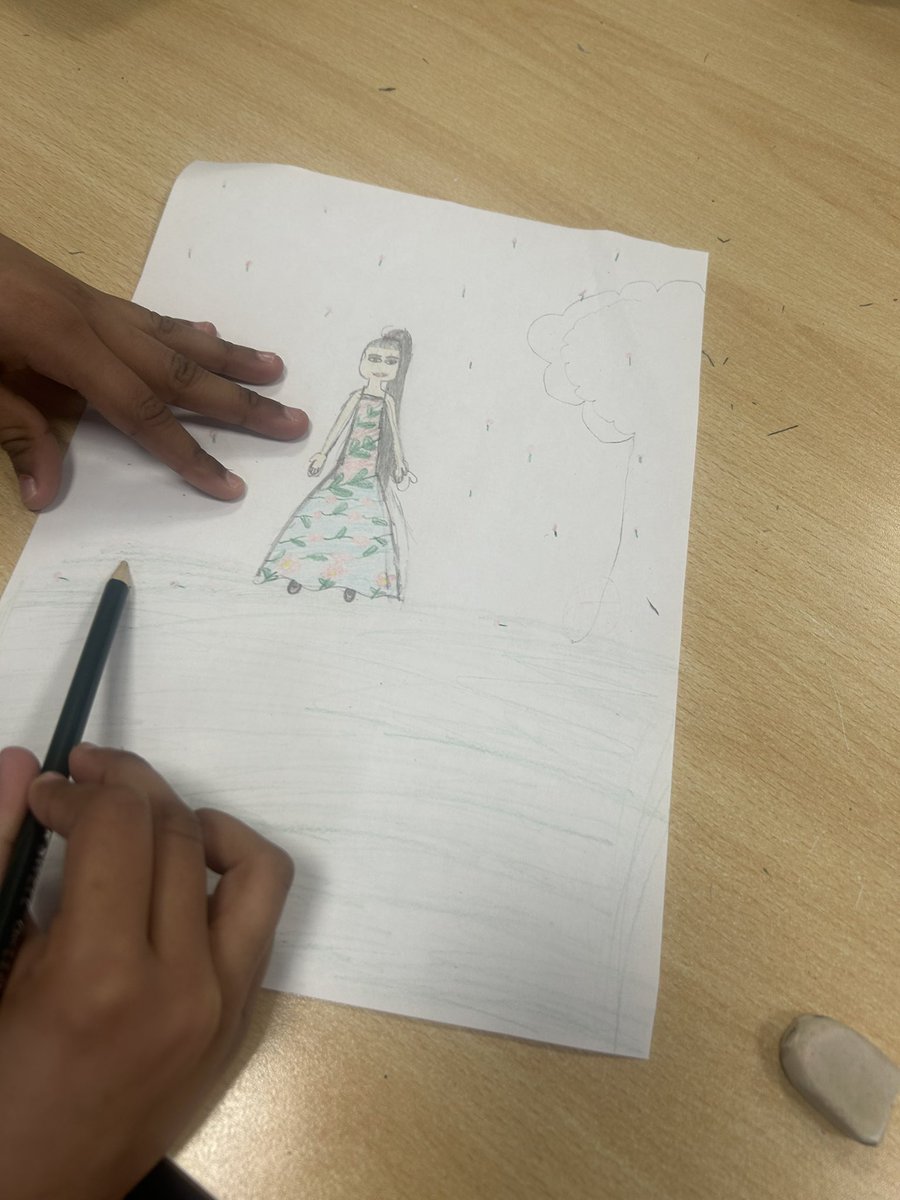 DeltaMerseyY6's tweet photo. As part of our poetry week we have drawn what we think March would look like as a person #MPAwriting @DeltaMersey https://t.co/lXyfEnxGqT