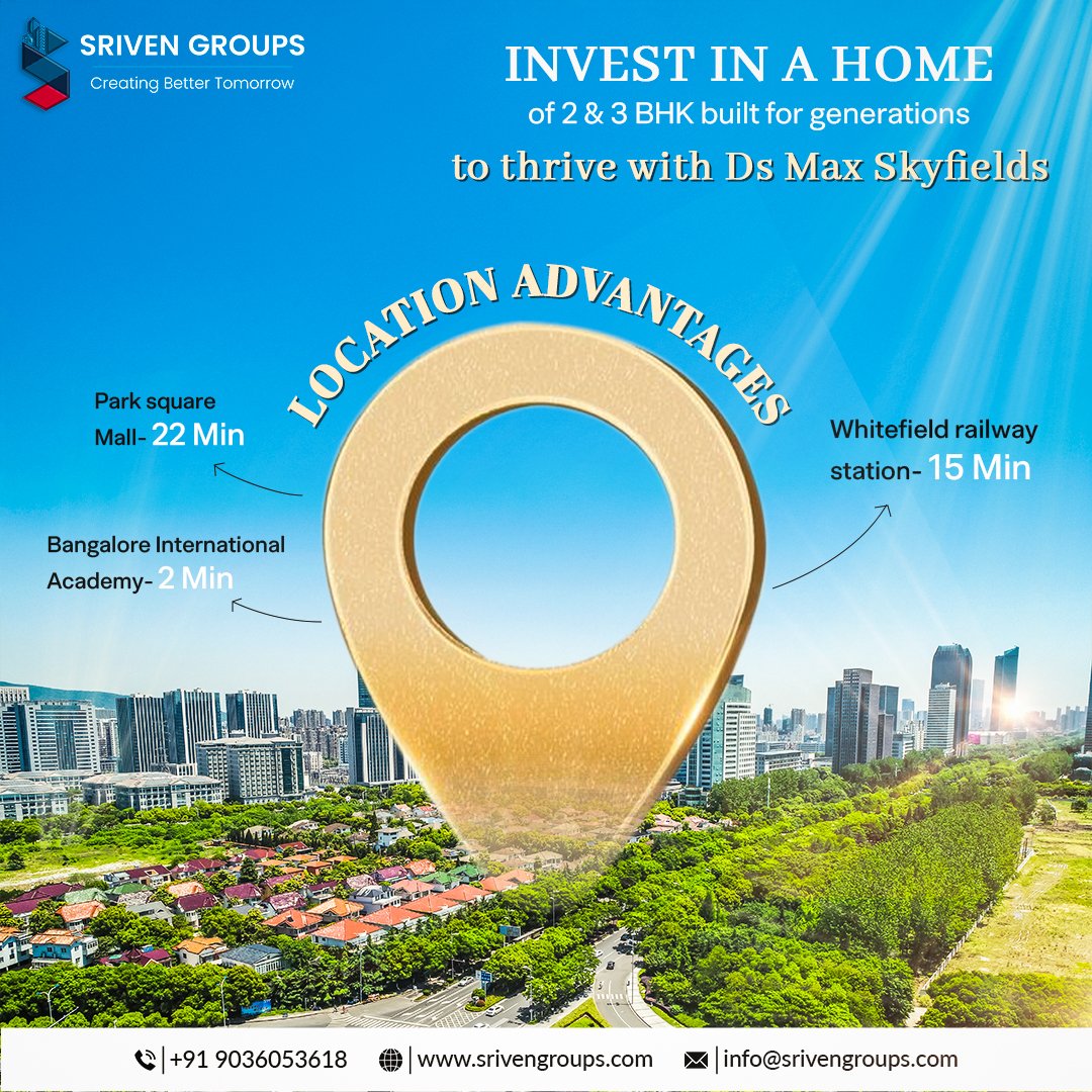 srivengroups's tweet photo. 🏡 Invest in a legacy of comfort and convenience with DS Max Skyfields!
✨ Spacious 2 &amp; 3 BHK homes designed to nurture generations.
.
.
.
#DSMaxSkyfields #ThrivingGenerations #2BHKHomes #3BHKHomes #LuxuryLiving #BangaloreRealEstate #WhitefieldHomes #AffordableLuxury #DreamHome https://t.co/mOAH26hUP8