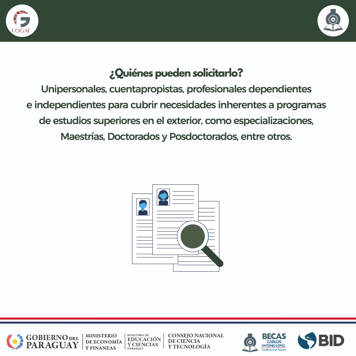 becalpy's tweet photo. 🎓🌍 Si estás interesado en hacer un posgrado en el exterior, cuyo programa esté alineado con las áreas de interés de nuestro país, te recordamos que está disponible el Fondo de Garantías para estudios de posgrados en el exterior #FOGAE
📰 Leé más: https://t.co/pYfb3C7ugf https://t.co/4IvEW35ueb