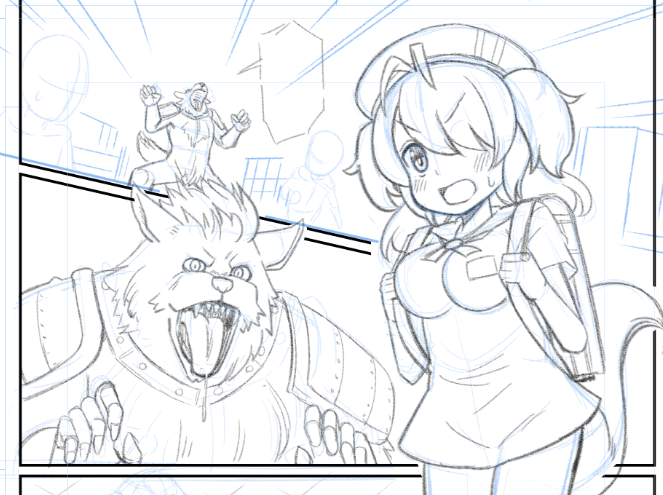 skebの作業もしています。ちょっと悩んだけど、ぷに子さんはやっぱり小さくても太ももは太いほうがいいかな…と 