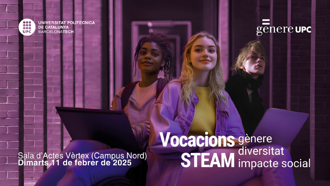 la_UPC's tweet image. 💜 La promoció de les vocacions #STEAM centra la commemoració de l'#11F a la #UPC 💜
📍 Sala d’Actes del Vèrtex - Campus Diagonal Nord.
T'hi apuntes?
🔗 upc.edu/ca/sala-de-pre…
