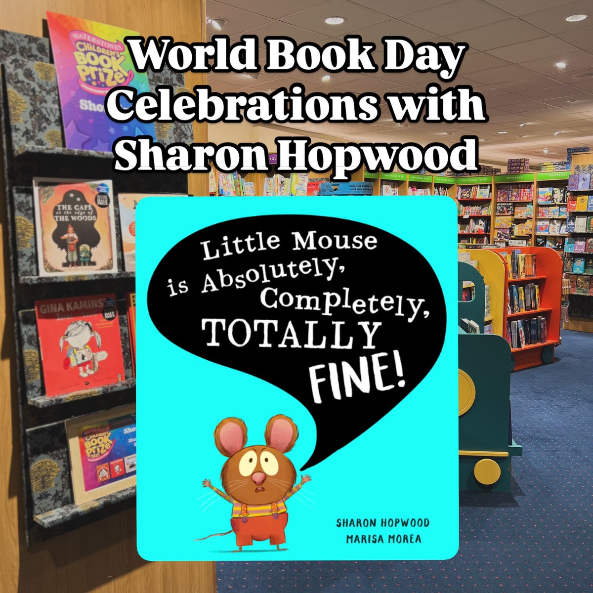 We are thrilled to welcome back children’s author, Sharon Hopwood, back to our shop as part of our World Book Day Celebrations! 🐭 

Sharon will be here 7th March, 1pm, for an interactive story telling session and you can also get your book signed! 🩵