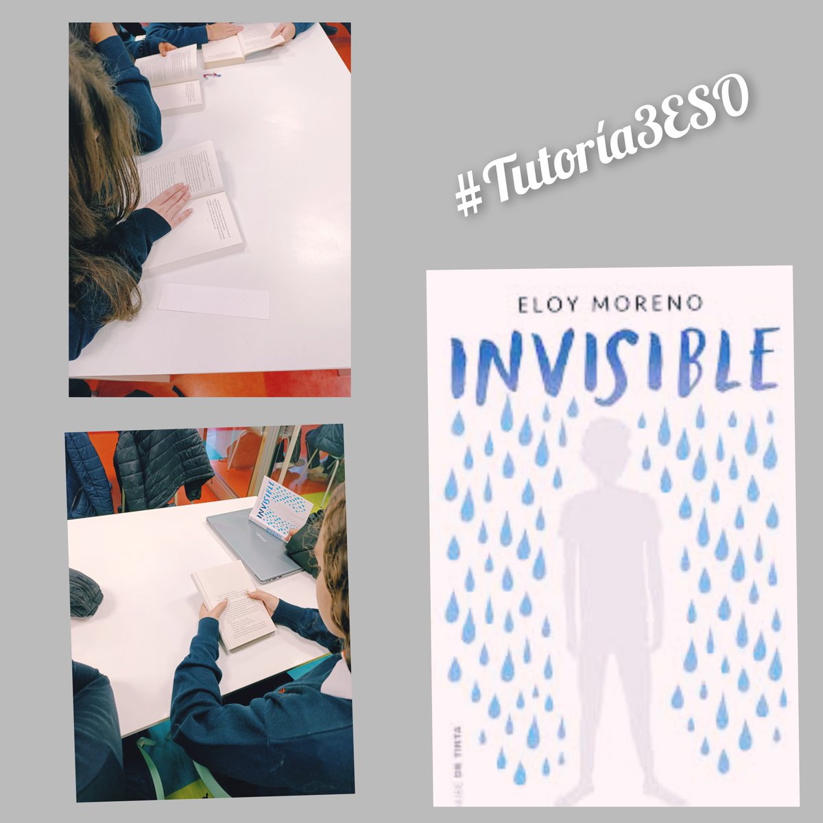 TinaNava's tweet photo. 📚💡Cuando una historia nos sacude por dentro, nos cambia para siempre. Invisible de @Eloy__Moreno es más que una actividad de #Tutoría3ESO, es un compromiso: que nadie pase desaparecido, que cada voz cuente. ¡Porque todos merecemos ser vistos! #LecturaQueTransforma https://t.co/KEGiLSELty
