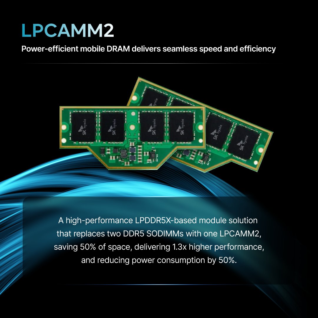 SKhynix's tweet image. 🌊 The AI wave is here. As AI moves on-device, the need for faster, more efficient memory is greater than ever. @SKhynix is powering the future with #PCB01, #LPCAMM2, and #ZUFS 4.0, pushing the limits of speed, efficiency, and performance.
#SKhynix #OnDeviceAI