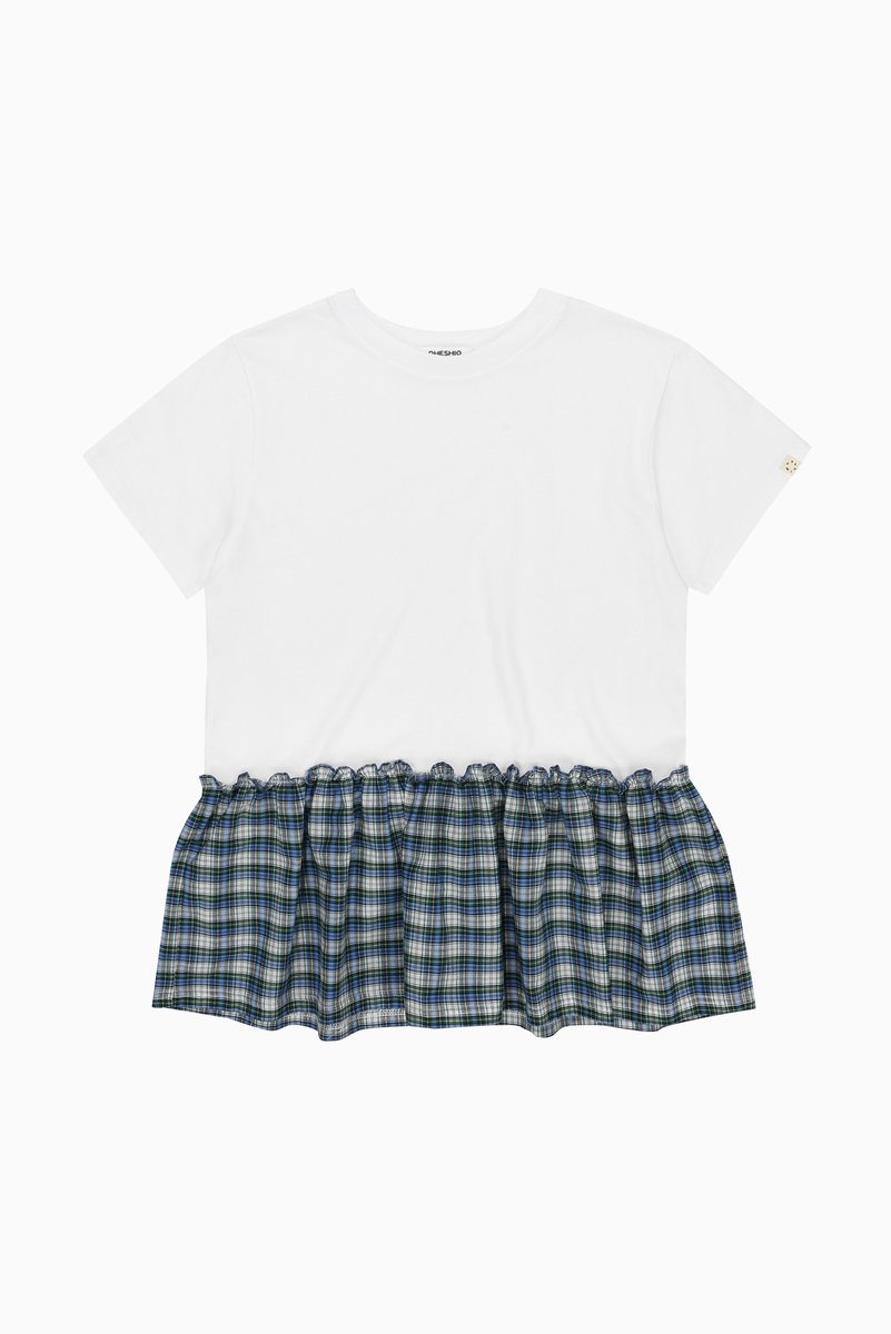⋰ モカちゃんが着ているTシャツはこちら💙 ⋱ OHESHIO CHECK FRILL T