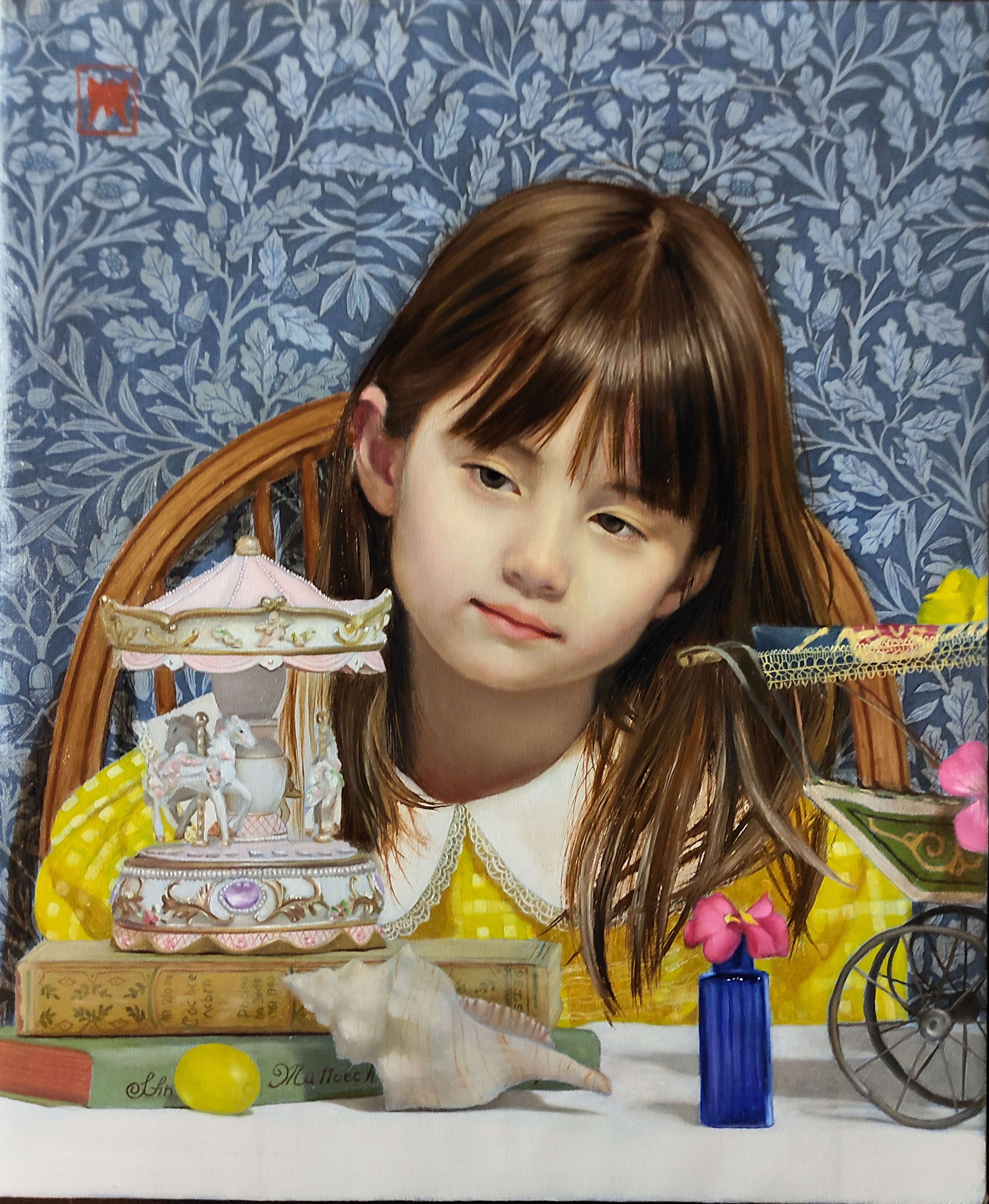 絵画油彩画少女福田宏樹「新しい時代（ウーリャI）」