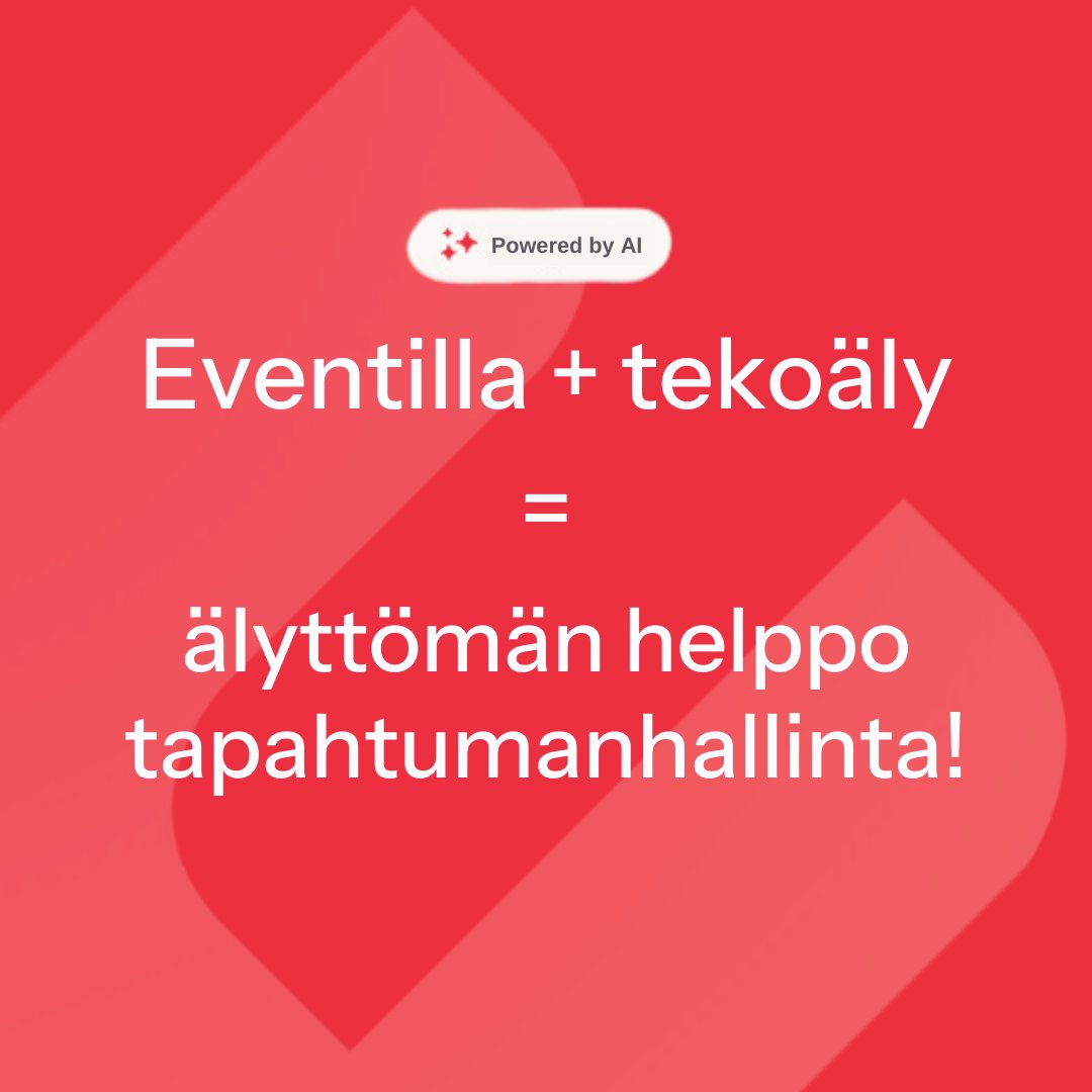 Tekoäly on saapunut Eventillaan! 🤖👩🏼‍💻

Ensimmäisenä Suomessa Eventilla tuo tapahtumanhallintajärjestelmäänsä tekoälyavustajan helpottamaan entisestään tapahtumajärjestäjien työtä.

Tekoälyavustajan avulla esimerkiksi:

1. Generoit sisältöjä 🔥
Luo tapahtumasivut ja viestit