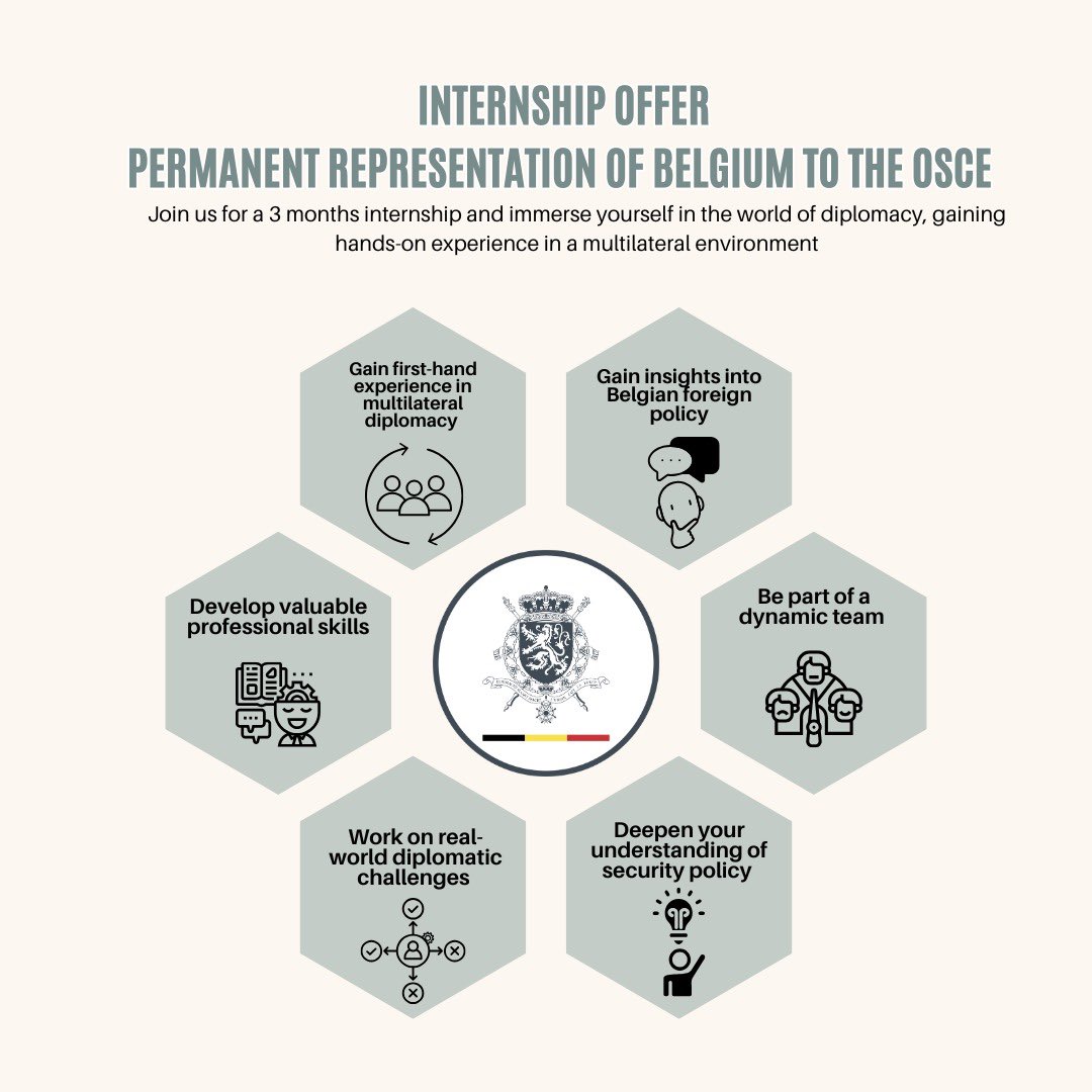 Passionate about international relations &amp; diplomacy? We’re looking for talented interns to join our team in May! Gain hands-on experience, expand your network &amp; work in a dynamic environment.

🔗 bit.ly/3Qczq6e
📅 Apply by 24/02 

#Internship #Hiring #BE4Multilateralism