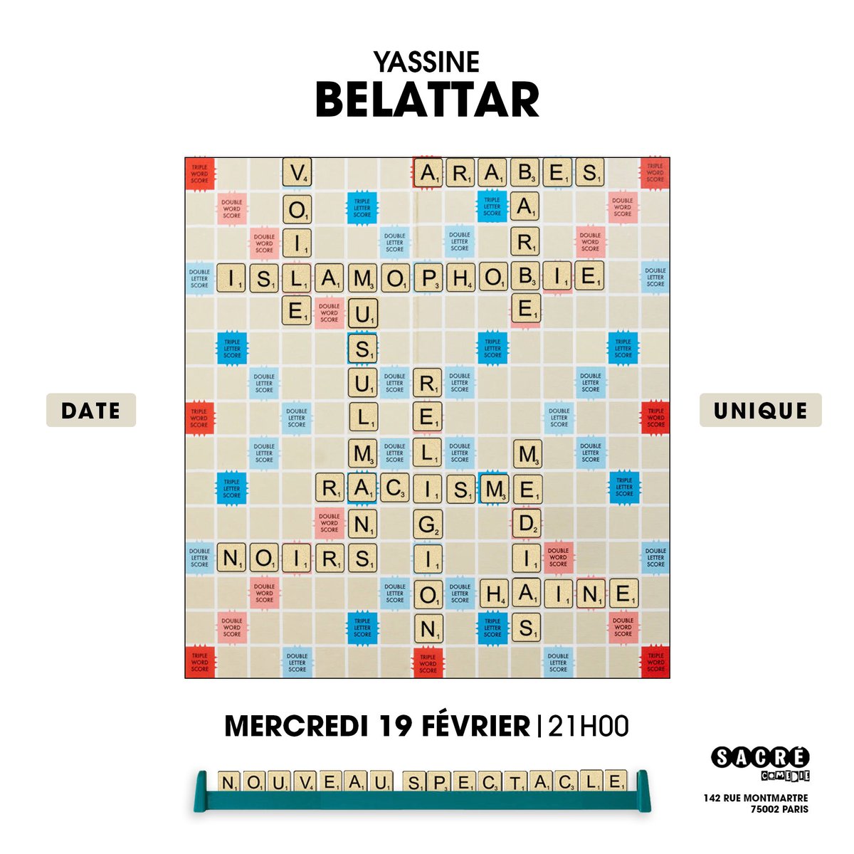 #yassinebelattar : nouveau spectacle à Paris le 19 Février pour une date unique. 
Dernières places ⚠️
Billetterie : billetreduc.com/368510/evt.htm