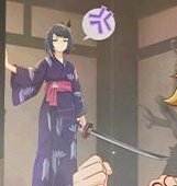neinamin's tweet photo. why is she bringing a whole ass katana in the bath😭 https://t.co/sEyEwm0fIZ