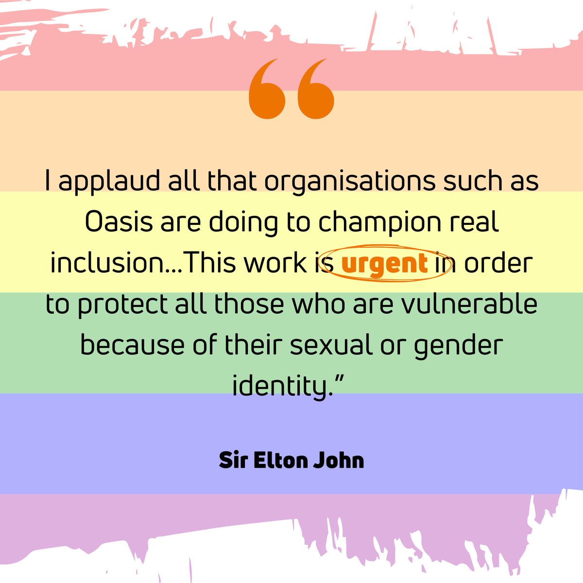 🏳️‍🌈 LGBT+ inclusion is urgent. 

This #lgbthistorymonth, let's remember those of us who are vulnerable in this country and across the world because of gender or sexual orientation. 

#NOLO #inclusion #equality #oasisat40