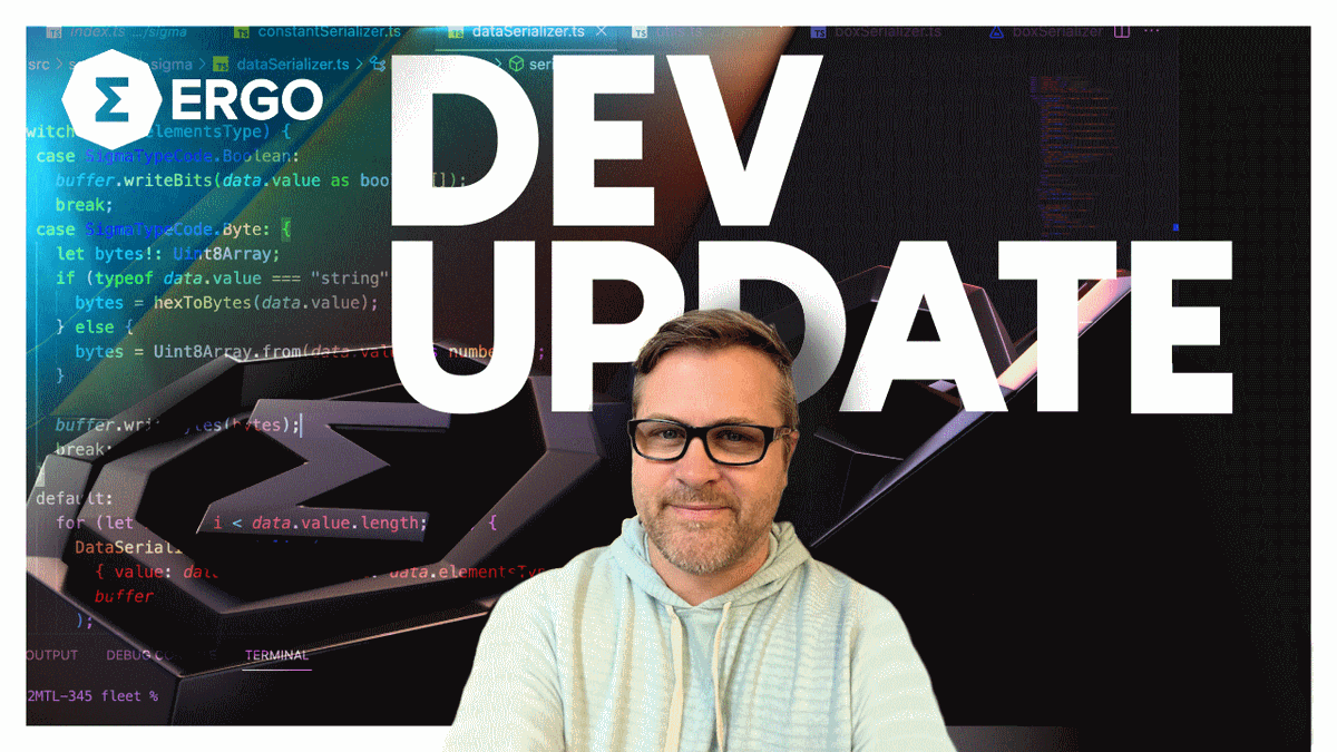 ergo_platform's tweet photo. 🔔 Ergo Developer Update!
Join @qx_ergo for a late night update on the Ergo ecosystem! https://t.co/tUT8Al9cWf
As always, updates are from core and community devs:
- @chepurnoy
- @NautilusWallet
- @RosenBridge_erg
...and many more! https://t.co/GRCL770z7R