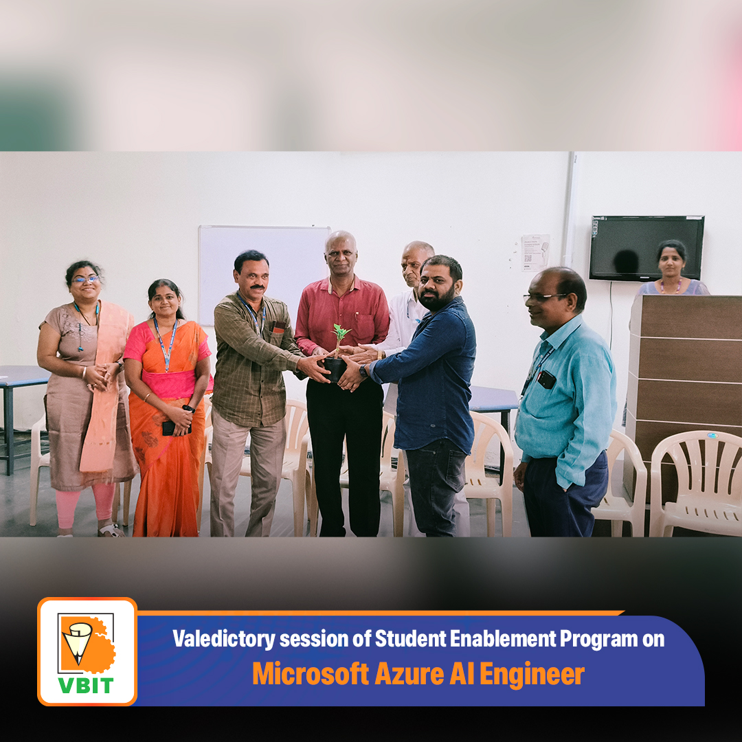 VBITHYD's tweet image. 🎓Valedictory Session: #StudentEnablementProgram on #MicrosoftAzure #AIEngineer

The Department of #InformationTechnology successfully concluded the Microsoft Azure #AI Engineer Program on 8th Feb2025. 

#VBIT #CloudComputing #TechSkills #ICTAcademy #IIIC #StudentEmpowerment #IT