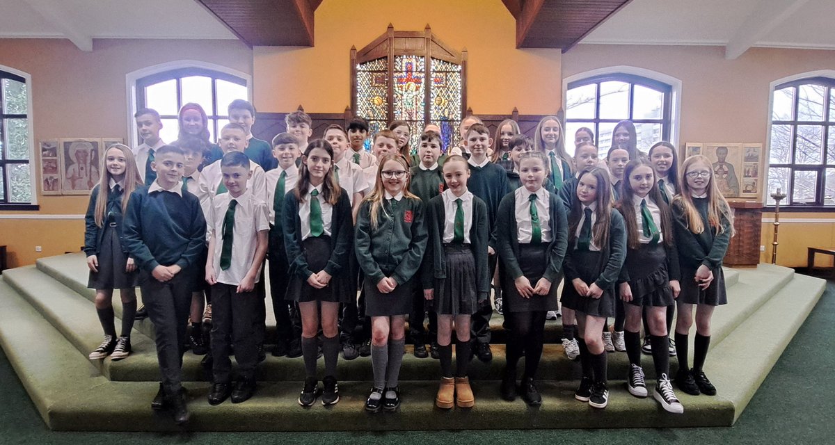 Please remember our wonderful Primary 7 children in your prayers as they continue to prepare for the sacrament of Confirmation. 🕊🔥 Thanks to Fr. Morton and the parish of St. Bride's for welcoming us this morning for the enrolment mass. 💗🙏