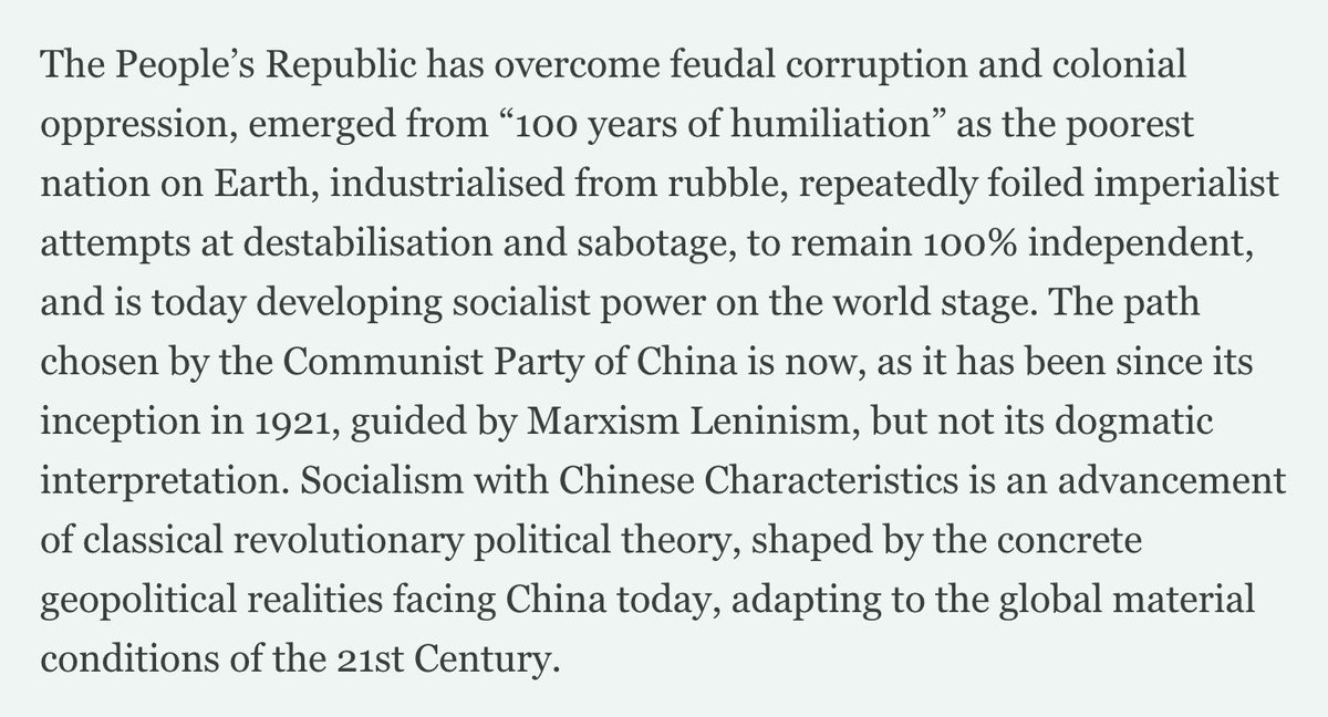 Make no mistake—

China’s rise is the result of being led by a ruthlessly committed and constantly rejuvenating Communist Party adapting Marxist-Leninist theory to China’s unique circumstances.