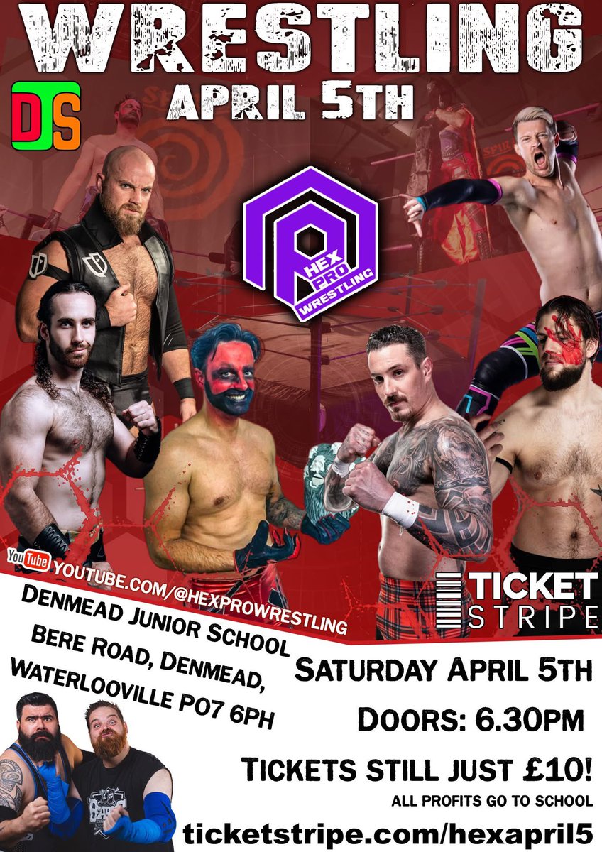 HEX PRO Wrestling is back!!

🗣🎤🧦

🎟️ ticketstripe.com/hexapril5
🤼‍♀️ <a href="/HexProWrestling/">HexPro</a> 

#socks
#hex
#host
#mc