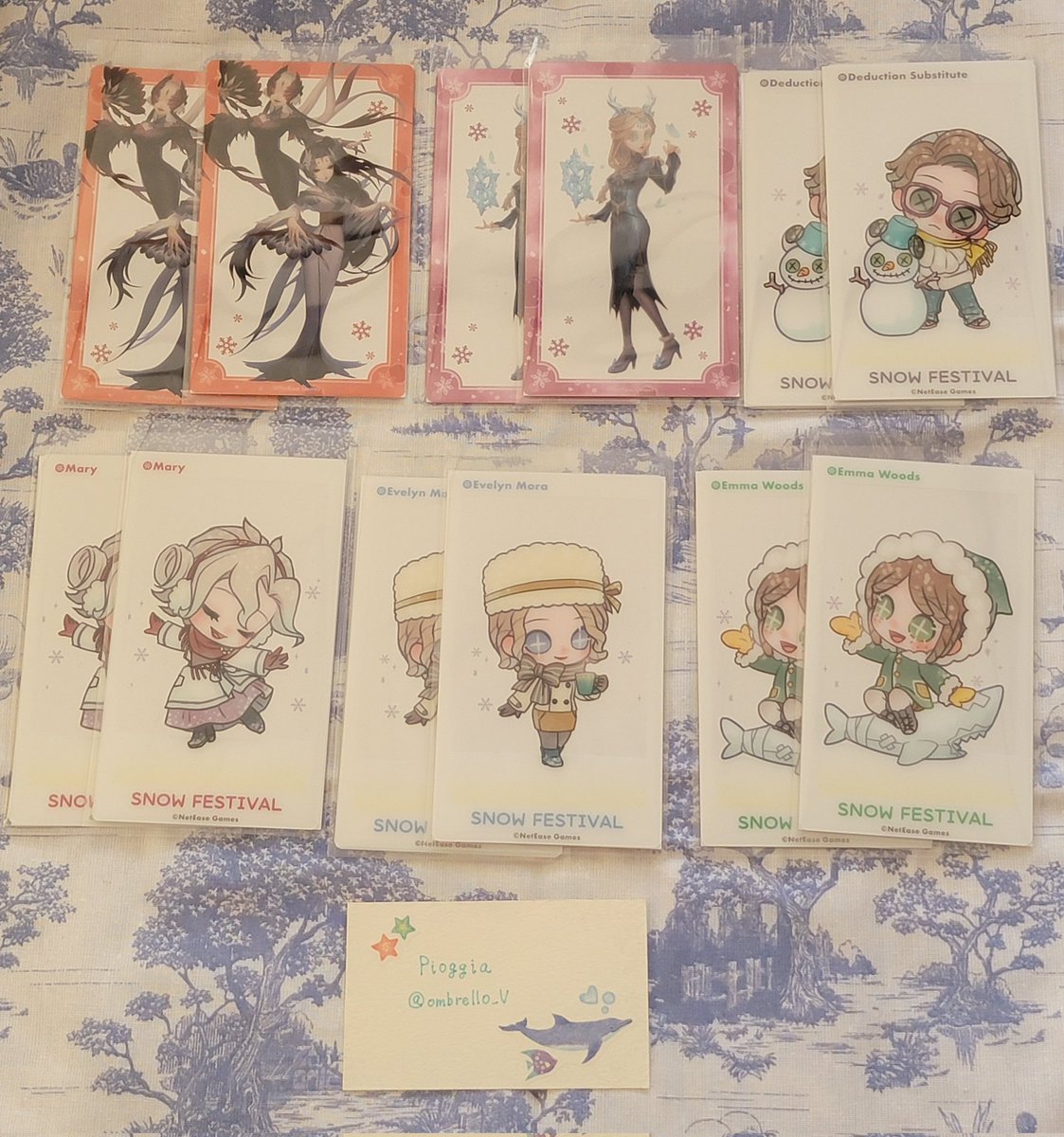 譲渡　交換　第五人格　IdentityV　トレーディングクリアカード　雪まつり

譲　芸者、祭司、幸運児、血の女王、レディファウロ、庭師

求　定価1枚 220円+送料　or　同種　フールズゴールド、夜の番人

画像にありませんが、各5枚あります
ゆうちょ銀行利用
まとめての方優先