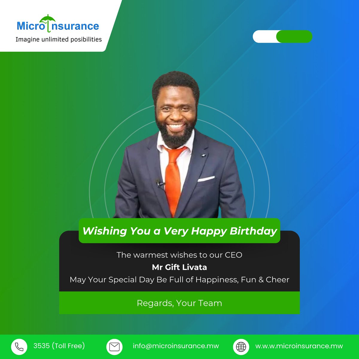 Warmest wishes to our CEO Mr. Gift Livata.
May Your Special Day Be Full of Happiness, Fun and Cheer!
