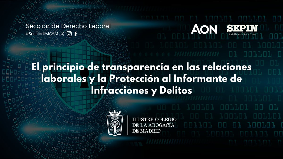 🔜 12/2/2025 I #Formación de la Sección de #DerechoLaboral de <a href="/icam_es/">Ilustre Colegio de la Abogacía de Madrid</a> I Presencial y online

➡️ Impacto de la Directiva de Transparencia, el Reglamento de #InteligenciaArtificial y la Directiva de #Plataformas en las #RelacionesLaborales. <a href="/emblazq/">Eva Blazquez Agudo</a> y Jesús Mercader, catedráticos