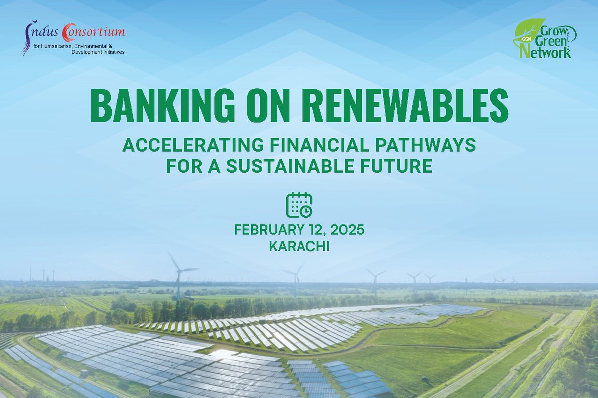 Conference Alert!
Join us at “Banking on Renewables” to explore how Pakistan’s financial sector can drive sustainable growth amid ESRM compliance, LNG dependency &amp; energy transition challenges.
📅 Feb 12, 2025
📍 Karachi
🕙10 AM – 5 PM PKT
For details: info@indusconsortium.pk