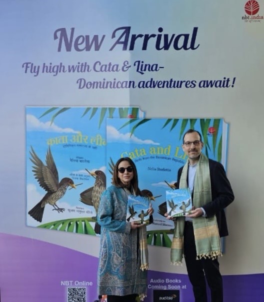 On Saturday 8th February, at the New Delhi World Book Fair, Amb David Puig released with the Director of <a href="/nbt_india/">National Book Trust, India</a>, Yuvraj Malik, 2 Dominican books for children translated to Hindi and English: Cata and Lina by <a href="/neliabar/">Nelia Barletta</a> and Upside Down by Kianny Antigua. <a href="/MIREXRD/">Cancillería de República Dominicana</a> <a href="/IndiainDR/">India in Dominican Republic & Haiti</a>