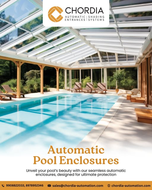 Automatechordia's tweet image. Enjoy your pool year-round with our seamless, automated enclosures, designed for ultimate protection and style.
Call: 99088 22033 | 89789 52346
Visit: chordia-automation.com
#ChordiaAutomation #PoolEnclosures #AutomaticPoolCovers #LuxuryPools #PoolProtection #SeamlessAutomation