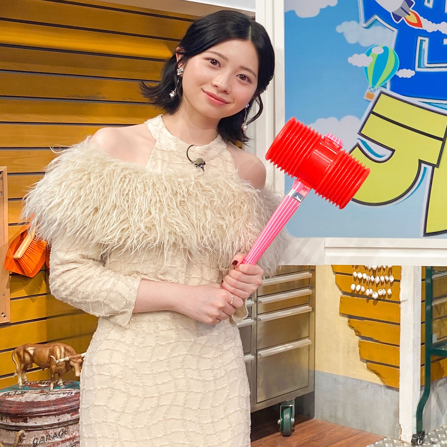 Fur Fringe Waffle Dress Set