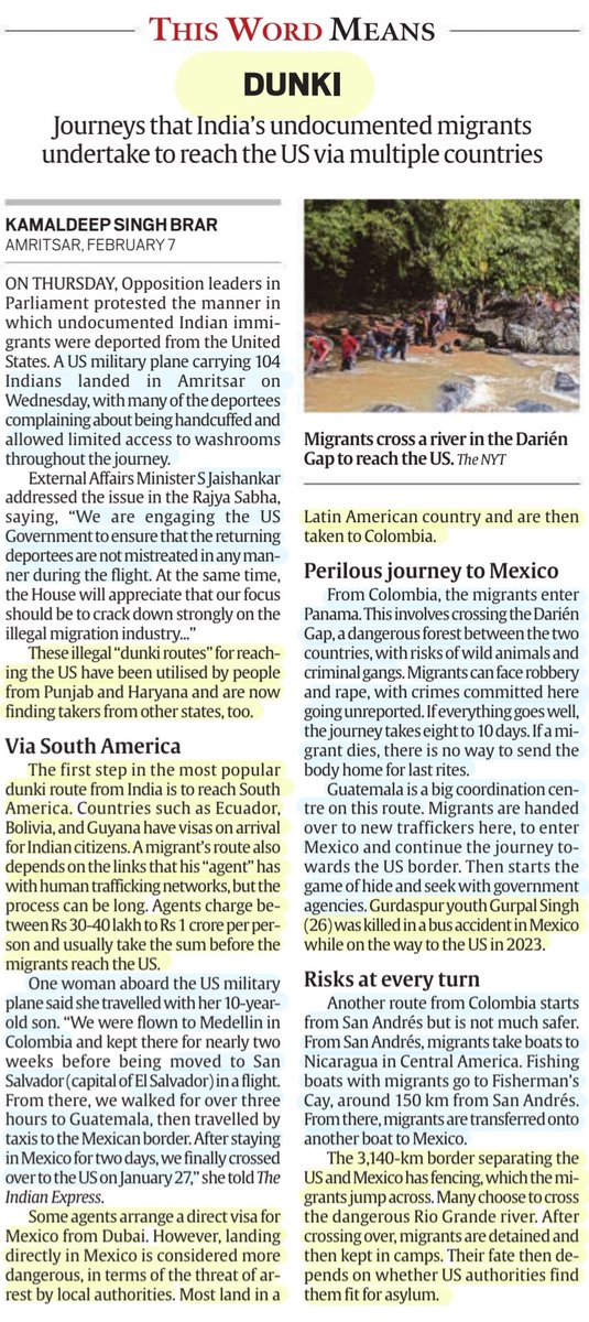 imRavikantYadav's tweet image. &apos;Dunki&apos;

&apos;Journeys that #India &apos;s #undocumented #Migrants undrtk to reach #USA via multiple countries&apos;

:Details by Sh Kamaldeep Singh Brar
@kamalsinghbrar

#Dunki #IllegalImmigrants 
#DonaldTrump 
#DunkiRoutes #Indians #Deportation
#SouthAmerica #Mexico 
#dubai 

#UPSC
Source:IE