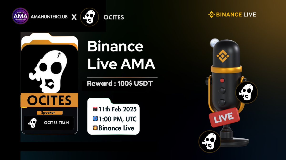 🎙️Join us our next #Binance Live AMA with "<a href="/Octies_GameFI/">Octies</a>"
 
🕰️ 11th February 2025 - 1 PM, UTC
🎁 Reward: $100 USDT 

🏠 Venue : binance.com/en/live/u/4359…

🔺Rules:
♂️ Like &amp; Retweet this tweet and ask your any questions