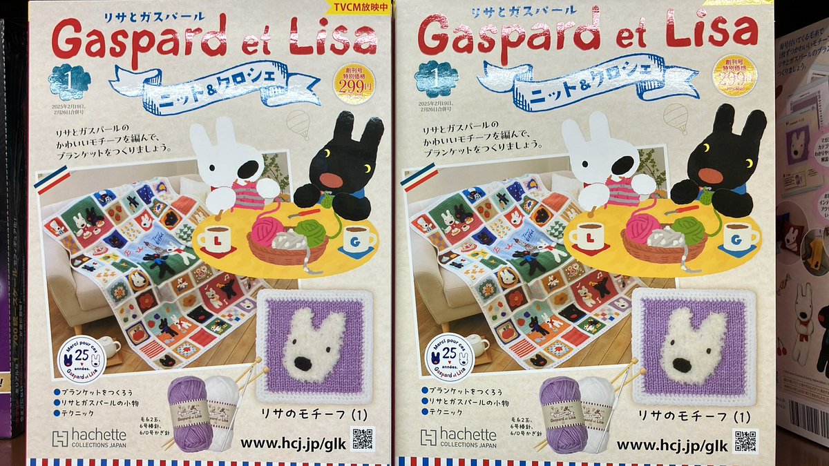 リサとガスパールニット＆クロシェ全国版 創刊号 毎号付いてくる毛糸