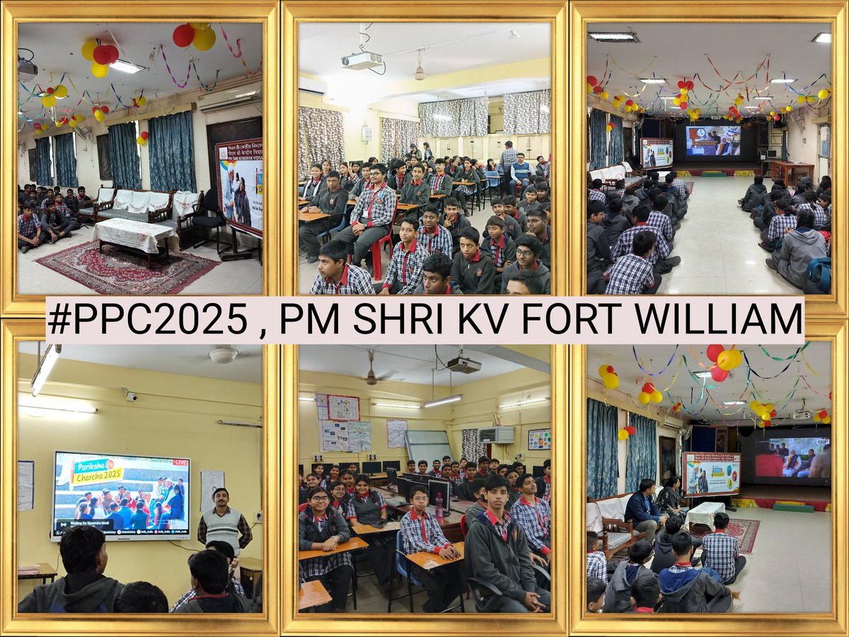 PM SHRI Kendriya Vidyalaya Fort William (@kvfortwilliam) on Twitter photo #ExamWarriors, students , teachers of PM SHRI KV FORT WILLIAM watched Live 8th edition of #ppc2025 #ParikshaPeCharcha2025
#ParikshaPeCharcha
#PPC2025
<a href="/dpradhanbjp/">Dharmendra Pradhan</a>
<a href="/EduMinOfIndia/">Ministry of Education</a>
<a href="/KVS_HQ/">Kendriya Vidyalaya Sangathan</a>
<a href="/narendramodi/">Narendra Modi</a>
<a href="/kumarthakur69/">KUMAR THAKUR</a>
<a href="/kvsrokolkata/">Kendriya Vidyalaya Sangathan, Kolkata Region</a> #ExamWarriors, students , teachers of PM SHRI KV FORT WILLIAM watched Live 8th edition of #ppc2025 #ParikshaPeCharcha2025
#ParikshaPeCharcha
#PPC2025
<a href="/dpradhanbjp/">Dharmendra Pradhan</a>
<a href="/EduMinOfIndia/">Ministry of Education</a>
<a href="/KVS_HQ/">Kendriya Vidyalaya Sangathan</a>
<a href="/narendramodi/">Narendra Modi</a>
<a href="/kumarthakur69/">KUMAR THAKUR</a>
<a href="/kvsrokolkata/">Kendriya Vidyalaya Sangathan, Kolkata Region</a>