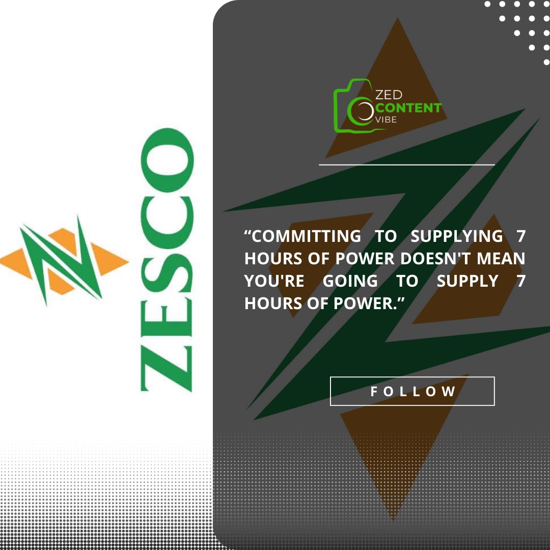 ZedContentVibe's tweet photo. Committing to supplying 7 hours of power doesn’t mean you’re going to supply 7 hours of power.~ @_ZESCO
#zedcontentvibe #zcv🇿🇲 #zambia #fyp #2025 https://t.co/8VOTi334qq