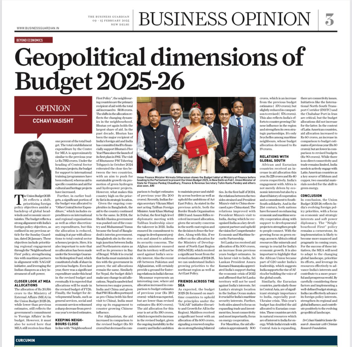 Beyond borders and economics: my analysis on India’s Geopolitical Dimensions on Budget 2025-26 for <a href="/SundayGuardian/">The Sunday Guardian</a> 

lnkd.in/gDQASp4U