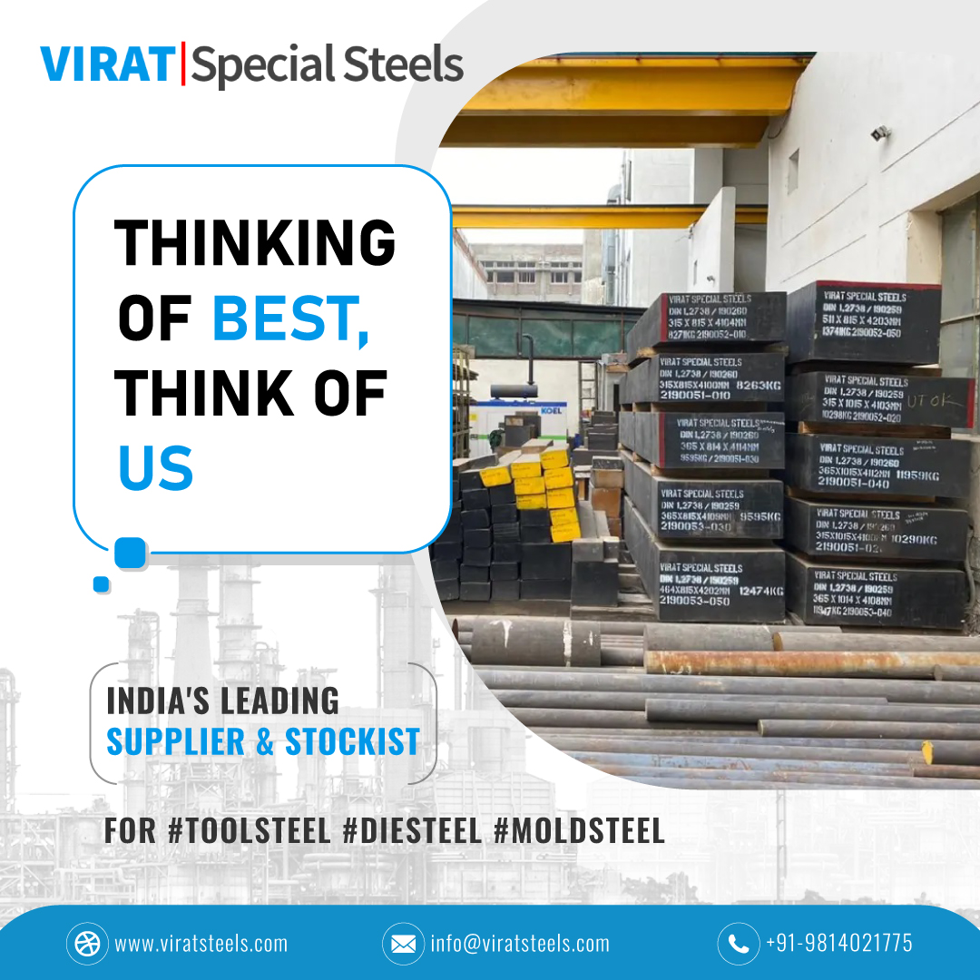 ViratSplSteels's tweet image. VIRAT SPECIAL STEELS PVT. LTD. on Google: posts.gle/QFAiQw The Importance of Choosing the Right Tools &amp;amp; Die Steel Supplier! #ViratSpecialSteels  providing quality Tool Steels For #HotWork | #ColdWork | #HighSpeed | #PlasticMould | #Alloy Industries. viratsteels.com
