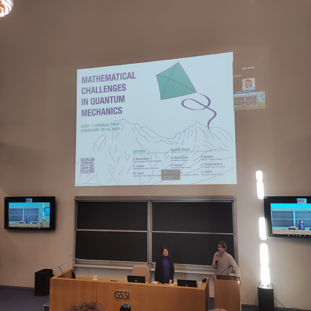 Nicolò Cangiotti (@canjioh) on Twitter photo 🤯 The workshop Mathematical Challenges in Quantum Mechanics kicks off today at <a href="/GSSI_LAQUILA/">GranSassoScienceInst</a> in L'Aquila! 🤖 Time to dive intro some Quantum! ⚛️
#quantum #Maths #physics 🤯 The workshop Mathematical Challenges in Quantum Mechanics kicks off today at <a href="/GSSI_LAQUILA/">GranSassoScienceInst</a> in L'Aquila! 🤖 Time to dive intro some Quantum! ⚛️
#quantum #Maths #physics