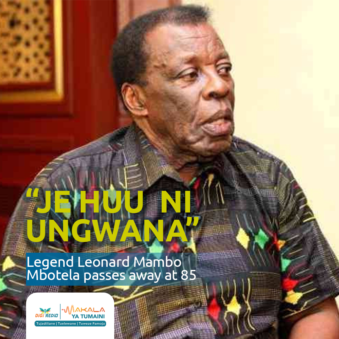 Makala Ya Tumaini (@makalayatumaini) on Twitter photo Let's celebrate the Legend, Leonard Mambo Mbotela, known for his program Je Huu ni Ungwana. His media career spanned six decades. How do you remember him?
#KenyanLegend
#MakalayaTumaini
<a href="/DigiRedio/">DigiRedio Social & Behaviour Change Platform</a> Let's celebrate the Legend, Leonard Mambo Mbotela, known for his program Je Huu ni Ungwana. His media career spanned six decades. How do you remember him?
#KenyanLegend
#MakalayaTumaini
<a href="/DigiRedio/">DigiRedio Social & Behaviour Change Platform</a>