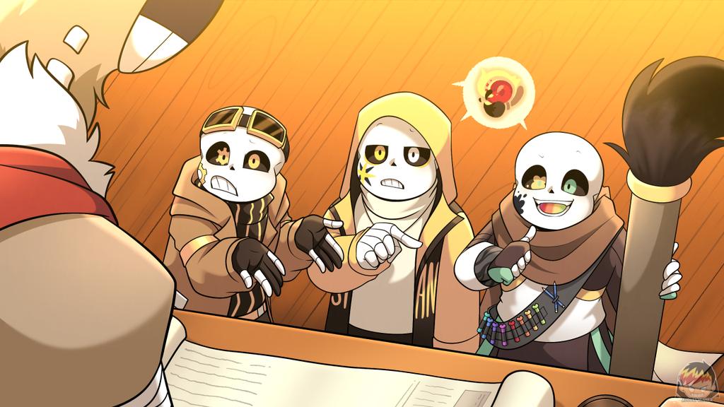 August_minner's tweet photo. Skoot shop. (Spoiler Alert)
Ink by Comyet
Drift by MidnightPs
Sealer &amp; Skoot by August Minner

 #underdimension #dimensionverse #undertale https://t.co/xqfXP8p3rI
