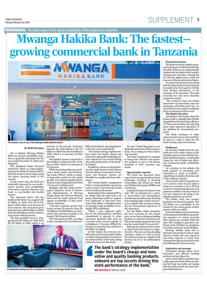 mhbbank's tweet photo. Katika kipindi kifupi, Mwanga Hakika Bank imeonesha ukuaji mkubwa kwa kuongeza amana za wateja, mikopo, na faida. Hii ni ishara ya imani kubwa kutoka kwa wateja wetu na uwekezaji madhubuti katika sekta ya kifedha.
@mhbbank
#definingtomorrowtoday https://t.co/6VQ2R2ZSJG