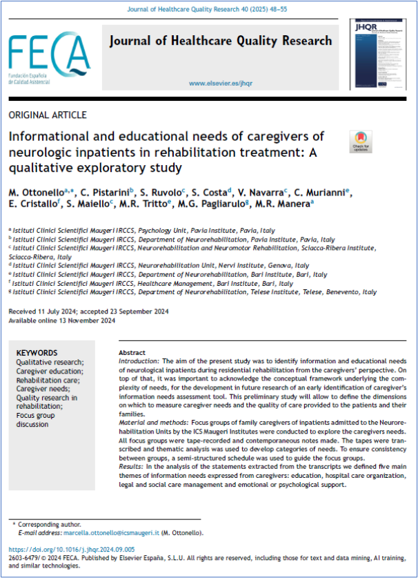 JHealthQualityR's tweet photo. 📰 Informational and educational needs of caregivers of neurologic inpatients in rehabilitation...
✏️Original by M Ottonello @JHealthQualityR #RevistaSECA #JHQR
👉 https://t.co/fKhnI8ts9h
✅ #QualityHealthcare #RehabilitationCare #CaregiverNeeds #QualityResearch #FocusGroup https://t.co/oE2rowMD8e