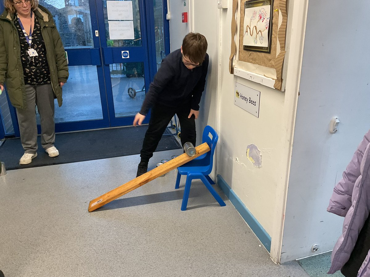 MRPA_Science's tweet photo. Can we work out what food is in the tins by seeing how they roll? 
Yes we can! We had an 80% accuracy! It wasn’t nice opening the dog food to check though! https://t.co/naofBvshRj