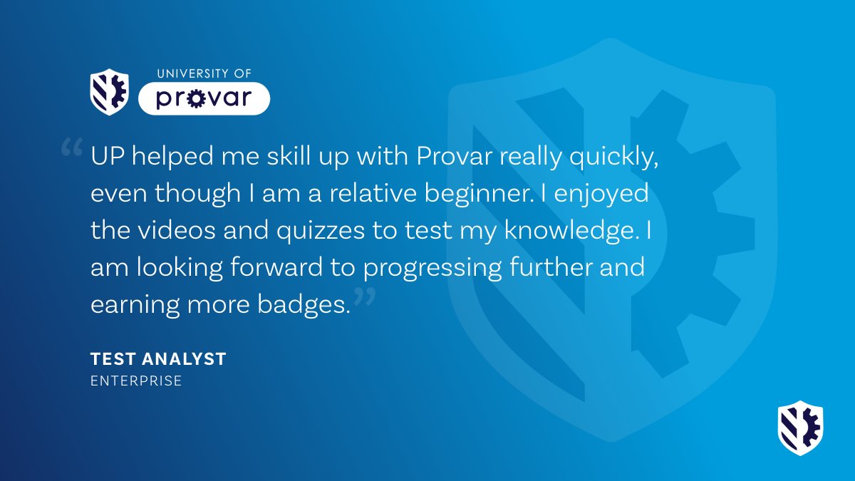ProvarTesting's tweet image. Check out this testimonial from a user at the University of Provar! UP offers free courses and certifications on Provar's solutions.
📚 Register now and start learning today! bit.ly/41ZvmO6