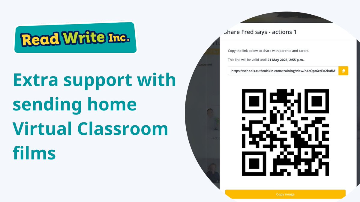 Great news! You can now share Virtual Classroom films with both a QR code and a link—just click ‘Share’. QR codes last as long as links, covering each half-term with a little overlap. Reminder: these films are licensed for your children’s families only.
