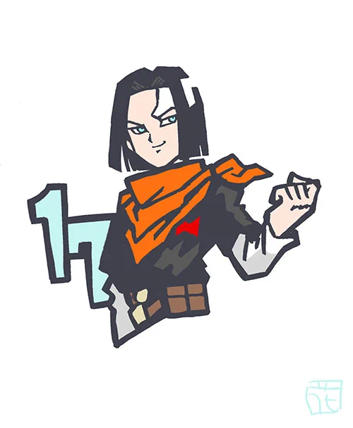 このタッチでDBイラスト。17号。#ドラゴンボール #このタッチ#ファンアート 