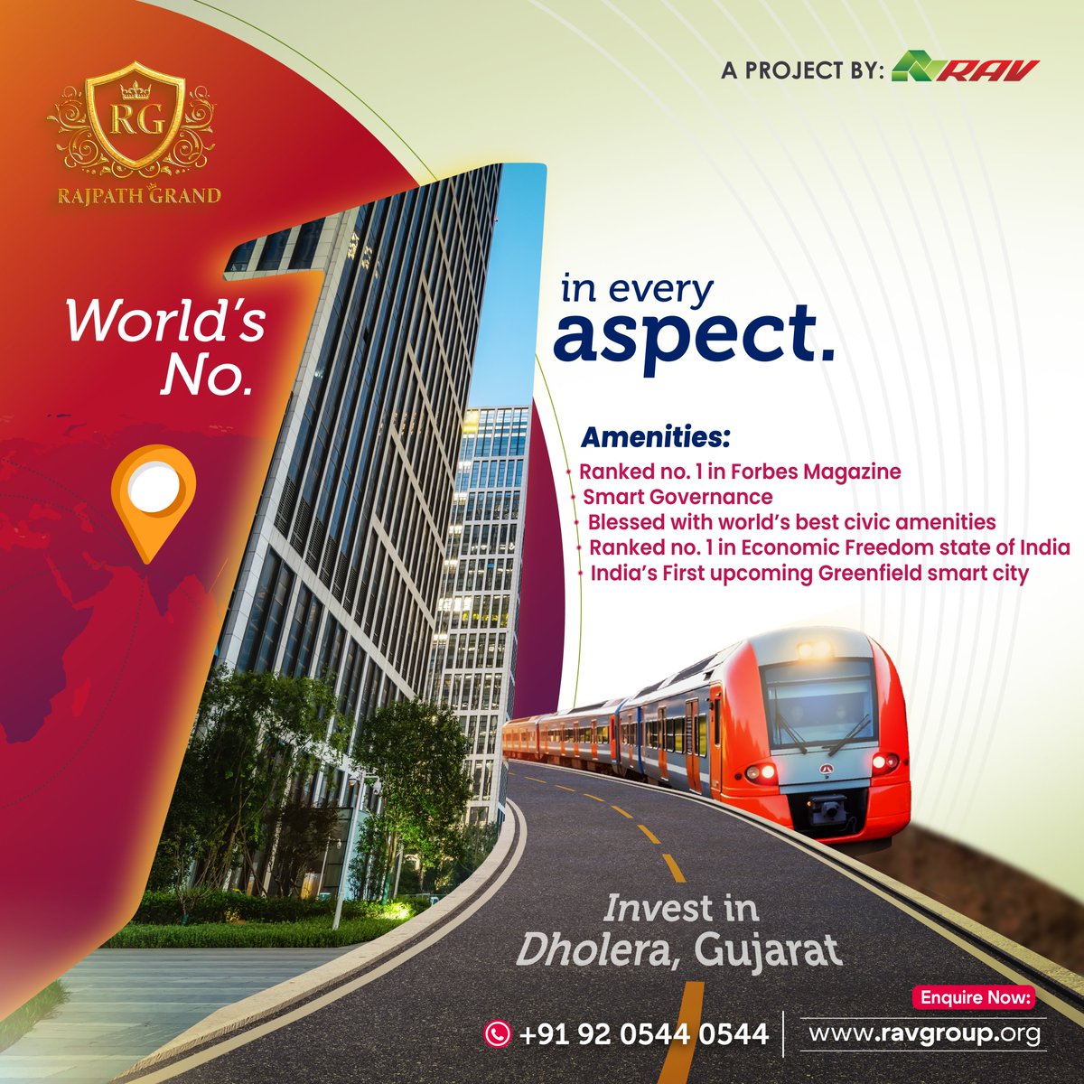RAVGroupOficial's tweet photo. Invest in Dholera, Gujarat – A City of the Future!🌏✨
🏆 World’s No.1 in Every Aspect
📍 Your Gateway to a World-Class Lifestyle
Enquire now and be part of this incredible journey!
📞 Call: +91 92 0544 0544
🌐 Visit: https://t.co/l95PtdFSNd
#InvestInDholera #SmartCity #RAVGroup https://t.co/pa07easgl5
