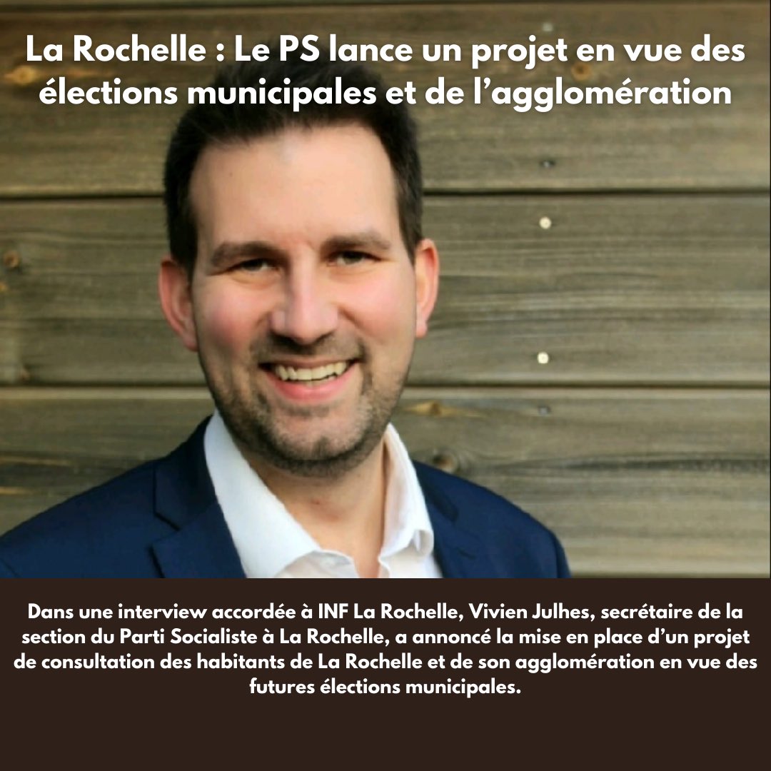Dans une interview, Vivien Julhès a annoncé le projet du Parti Socialiste en vue des municipales dans l’agglo 
inf-info.fr/la-rochelle-le…

<a href="/PSLaRochelleRe/">Parti Socialiste La Rochelle Ré</a>
