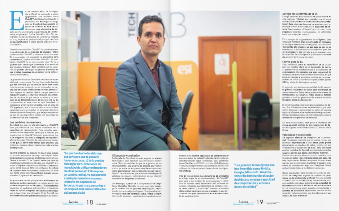 FuriousKoalas's tweet photo. "DeepSeek, no solo compite, sino que supera al modelo O1 de OpenAI", afirma @cgmorcillo, nuestro Director Creativo, en @Lanzadigital  
📖 Sigue leyendo para saber cómo la IA de código abierto está revolucionando el sector. Entrevista completa aquí 👉 
https://t.co/jAZxfegOsz https://t.co/u1x3RQ60pM