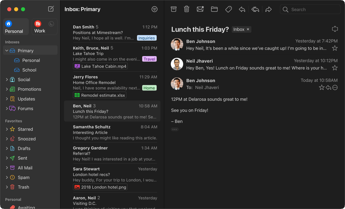 Airben's tweet photo. J'ai testé la majeure partie des clients mail sur Mac, seul un a retenu mon attention pour ses performances et son design. ☝️
Je vous en parle dans le dernier épisode d’#Holybits avec @Paduction dans lequel je vous livre mes apps indispensables sur Mac.
Liens d’écoute en 🧵 https://t.co/8yEIFfskQC