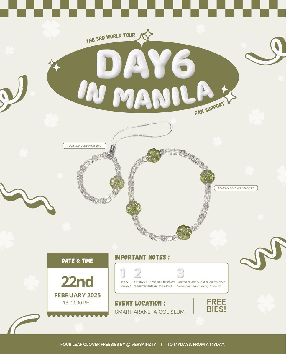 ₊｡ꕤ˚ forever young freebies ˚ꕤ｡₊

fan support by : @versainzty 

how to claim ⤦
  ▫️ like and retweet 
  ▫️ show this tweet 

  ▫️ strictly 1 : 1 ratio
  ❕ exact location tba

see you, ph mydays ! ◡̈

#DAY6 #DAY6_3RD_WORLDTOUR_MNL